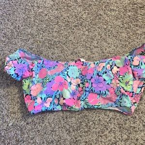 Crop swim top